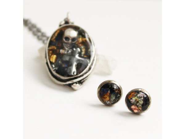 Skull and Cross Pendant, cross necklace