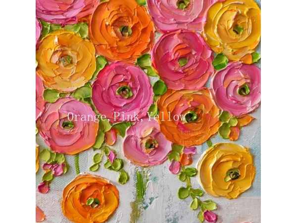 orange,pink and yellow ranunculus