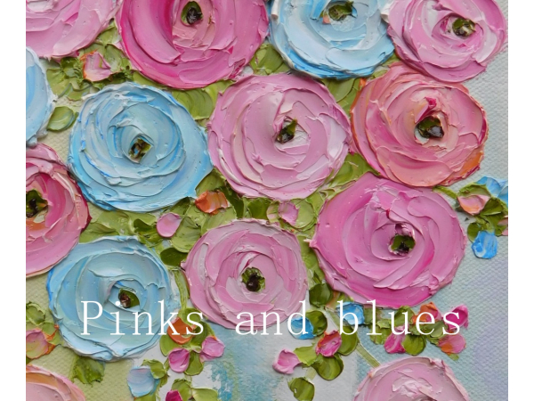 pink and blue ranunculus