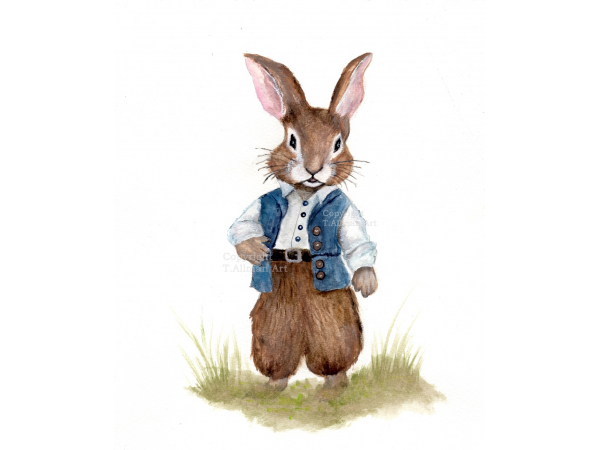 Bunny Rabbit illustration, peter rabbit inspired