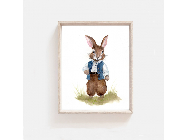 Beatrix Potter, Bunny Rabbit Watercolor,