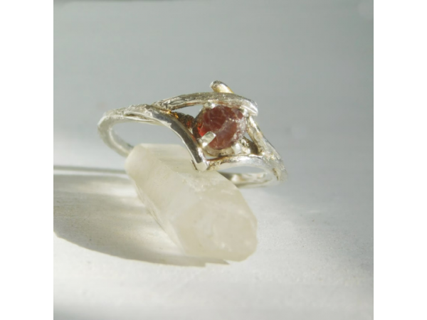 rough stone Montana ruby ring