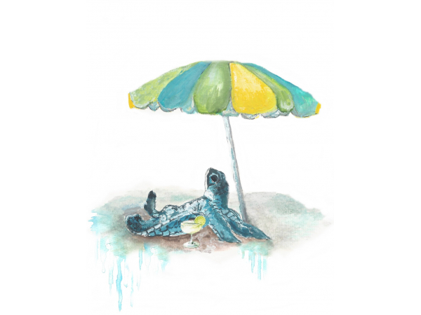 Sea Turtles on the beach Watercolor Print, turtle watercolor