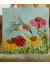 Hummingbird and Cone Flower Oil impasto Painting