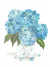 blue hydrangea original watercolor print
