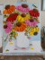 Cone Flowers and Bee Impasto Painting