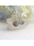 Sterling Silver Eco Resin Pale Blue Dandelion Dangle Earrings,