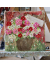Mixed Media Zinnia Oil Impasto Painting