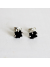 black tourmaline raw stone studs