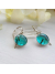 aqua sterling silver eco resin dangle earrings