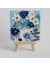 oil impasto and mixed media navy ,blue and white easel painting