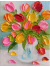 Bright Tulip Oil Impasto Painting