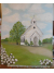 church and cotton field oil landscape painting