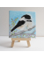 Chickadee on a Branch Impasto Easel Painting