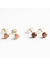silver and copper peach moonstone 4mm studs