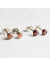 silver  and copper peach moonstone earrings