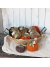 basket of pumpkins, crochet pumpkins, fall tabletop