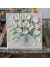 oil impasto white tulip painting
