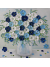 Square blue anemone oil impasto painting