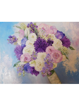 Bridal bouquet oil painting