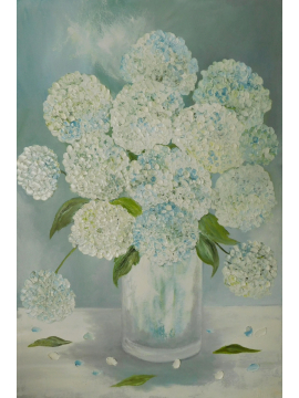 Blue and White Hydrangea painting