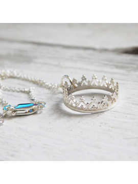 Princess crown sterling silver necklace