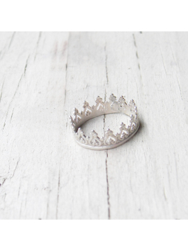 Heart Sterling Silver Crown Ring