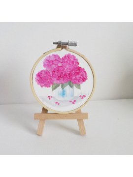 Miniature hydrangea Painting with Easel