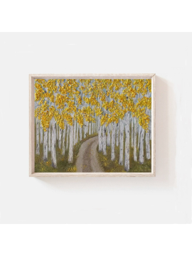 aspen tree impasto painting