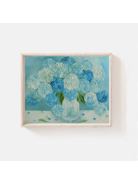 Textured hydrangea painting