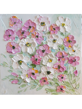 Impressionistic floral bouquet painting