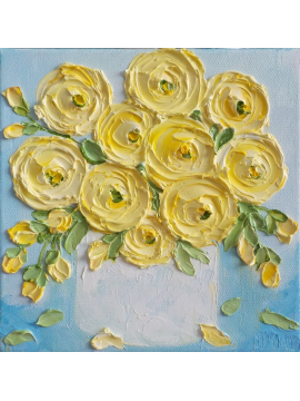 Ranunculus Flowers Oil Painting