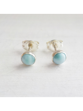 4mm Larimar stone studs