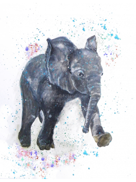 baby elephant watercolor,elephant watercolor