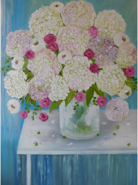 Fresh Flowers in a Vase oil painting, modern art