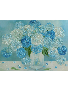 blue hydrangea Painting
