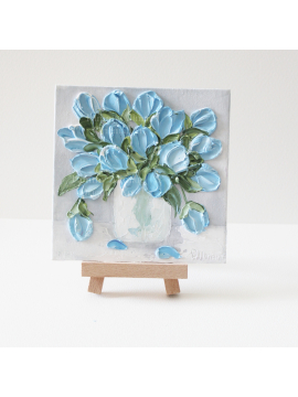 Tulip oil impasto easel painting