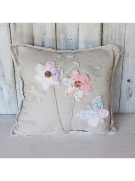 Garden Butterfly and Flower Decorative Pillow