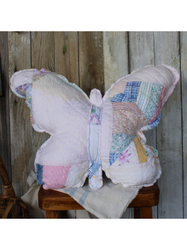 Butterfly vintage quilt pillow