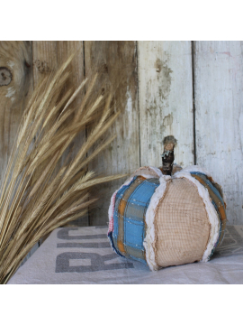 Vintage quilted pumpkin, antique quilt pumpkin