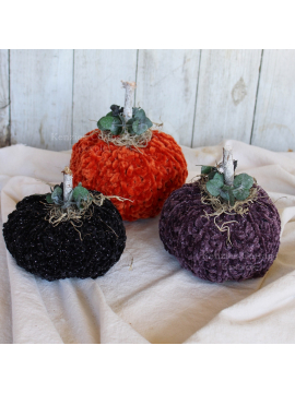 Velvet hand crochet pumpkins
