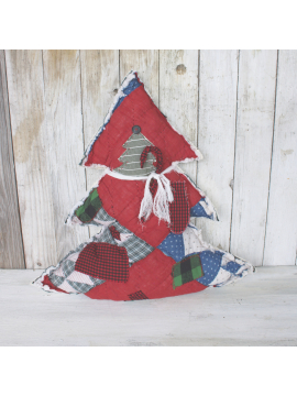 Vintage Quilt Christmas tree pillow