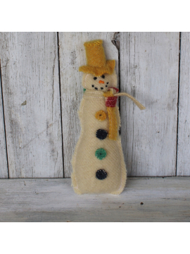 vintage snowman ornament, peg rack snowman,