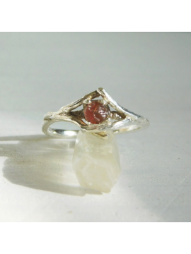 Ruby and fine silver ring