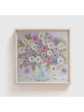 lavender, pink and white wildflower painting