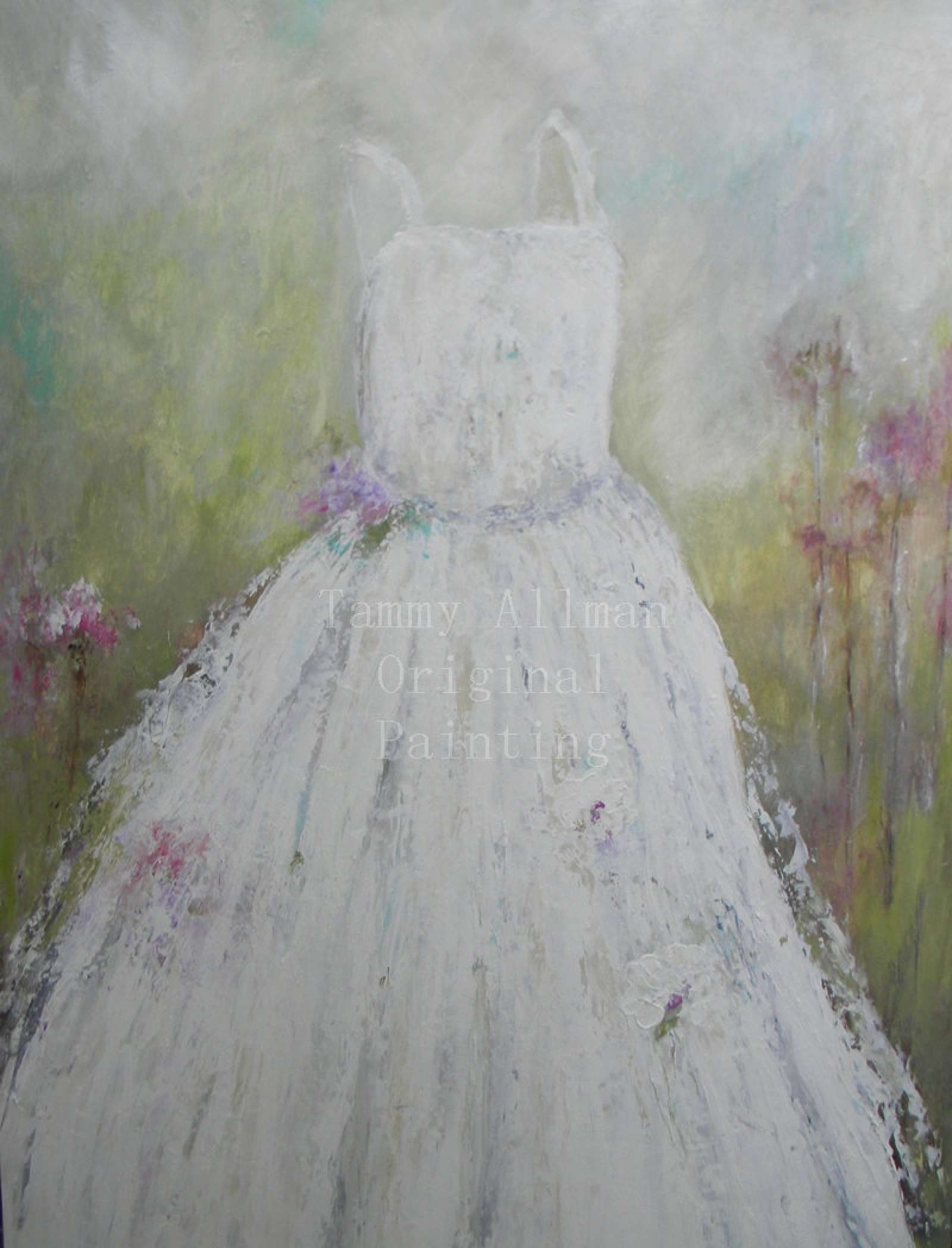 On Sale Large Oil Painting Vintage In White Dress Painting