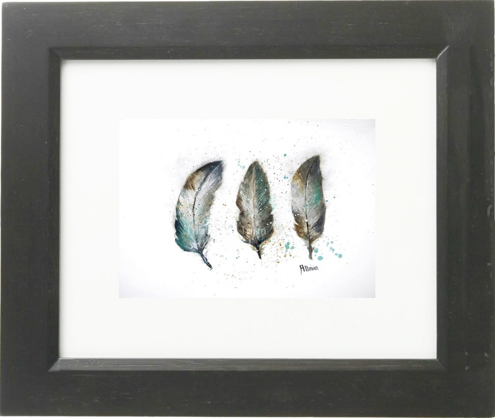 Original Watercolor Print Watercolor Feather Painting Feather