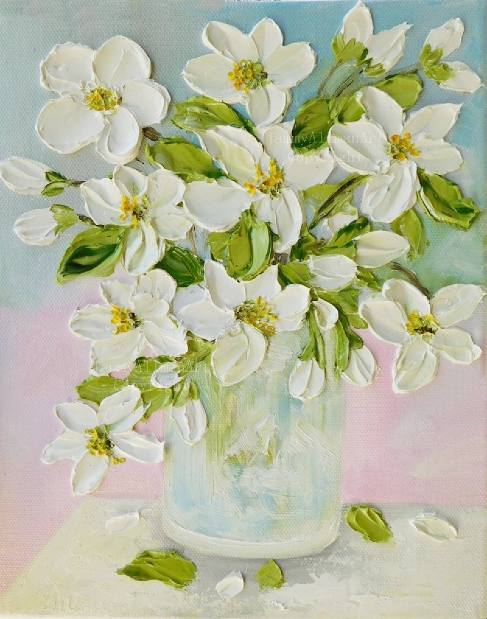 White Lilies In A Vase Oil Impasto Original Painting White Lilly Still Life Painting Kenzie S Cottage