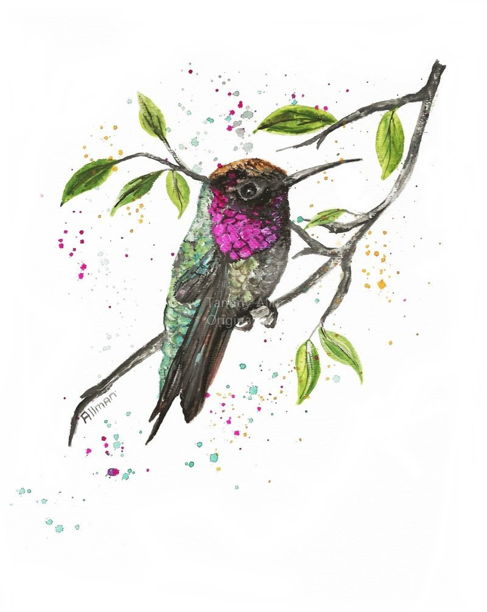 Download Hummingbird Watercolor Print Digital Prints Art Collectibles Kromasol Com