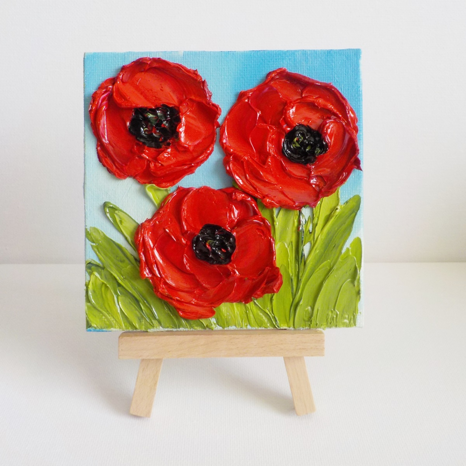 Miniature Red Poppy Painting With Easel Small Easel Painting Kenzie S Cottage Miniature Red Poppy Painting With Easel Small Easel Painting Kenzie S Cottage